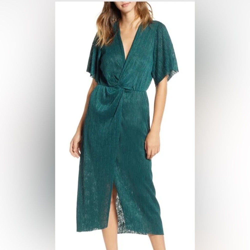 All in Favor Knot Front Midi Dress